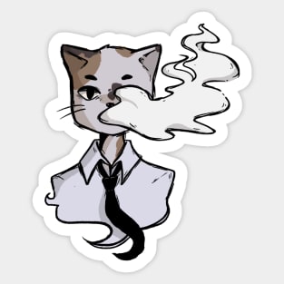 Smoking Cat Sticker